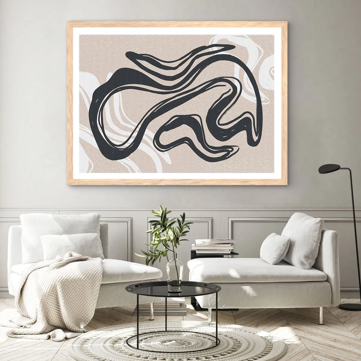 Poster in einem Rahmen aus heller Eiche - Vervielfachter Ausdruck - 100x70 cm