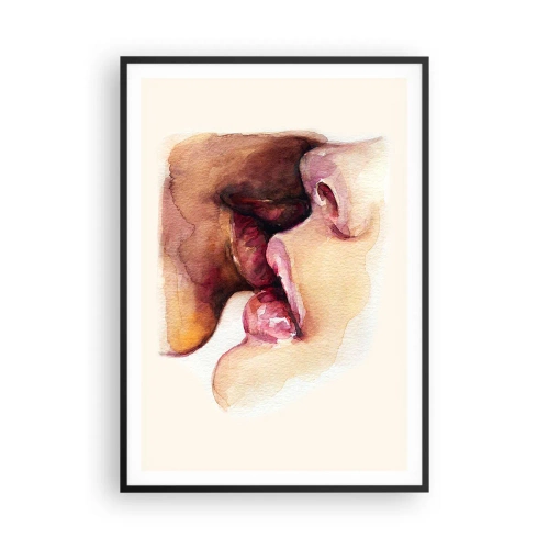 Poster in einem schwarzem Rahmen - Wie Tag und Nacht, Erde und Himmel - 70x100 cm