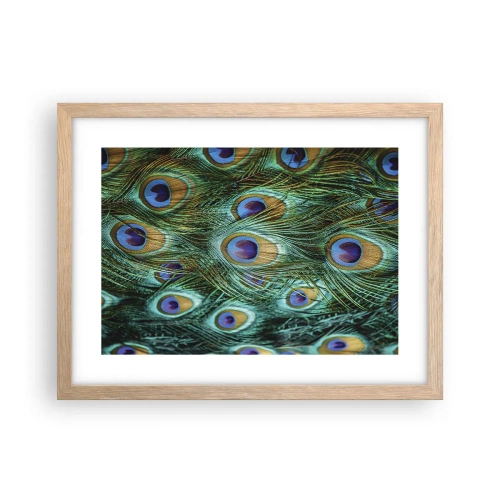 Poster in einem Rahmen aus heller Eiche - Ein Blick mit Pfauenaugen - 40x30 cm