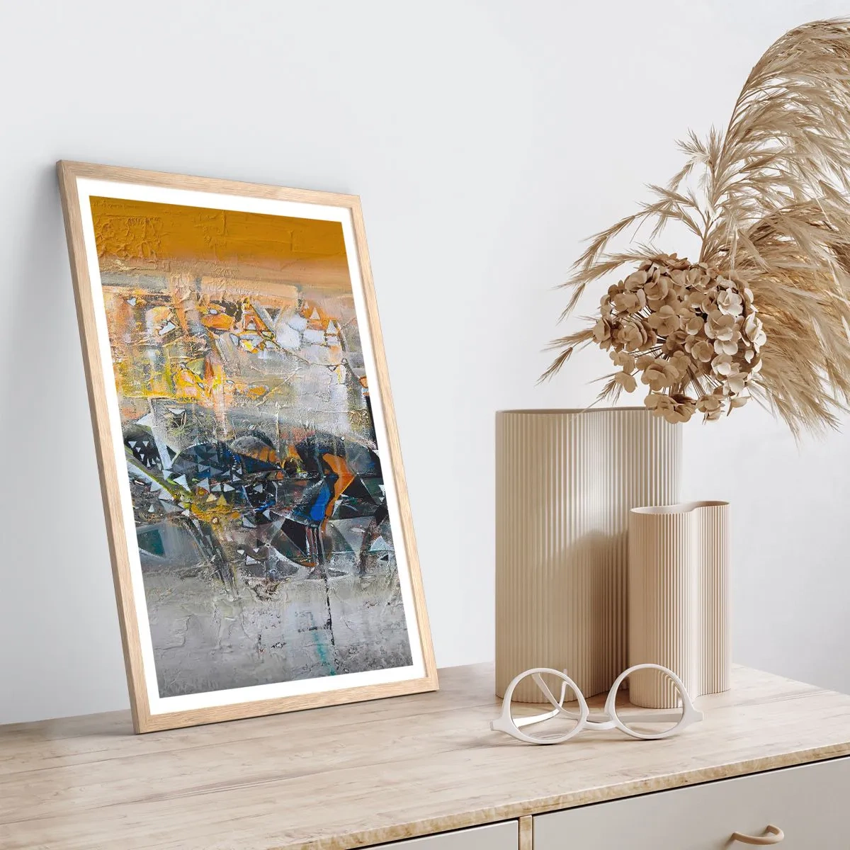 Poster in einem Rahmen aus heller Eiche - Alles wird gut - 30x40 cm