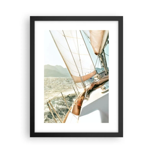 Poster in einem schwarzem Rahmen - Unter vollen Segeln - 30x40 cm