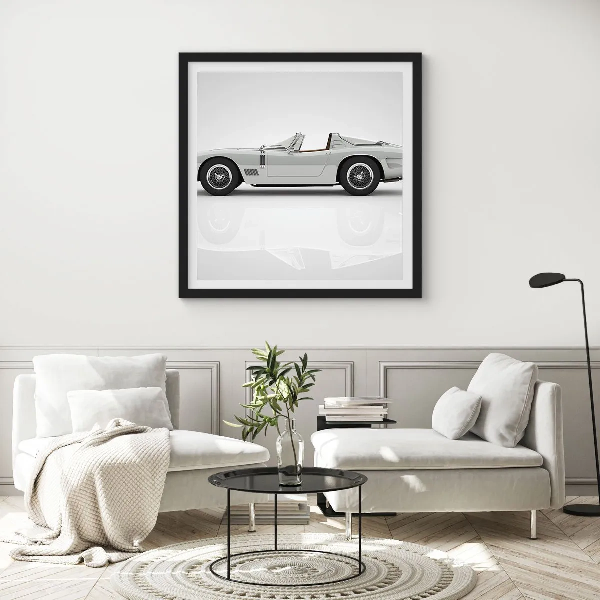 Poster in einem schwarzem Rahmen - Spaß versprochen - 40x40 cm