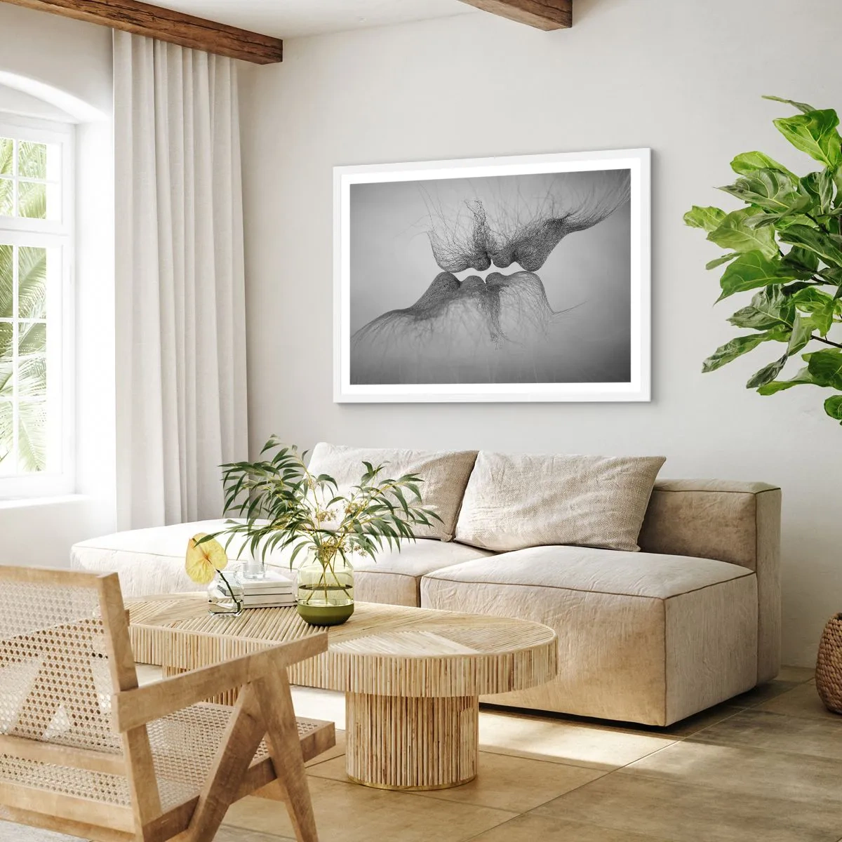 Poster in einem weißen Rahmen - Kuss des Windes - 50x40 cm