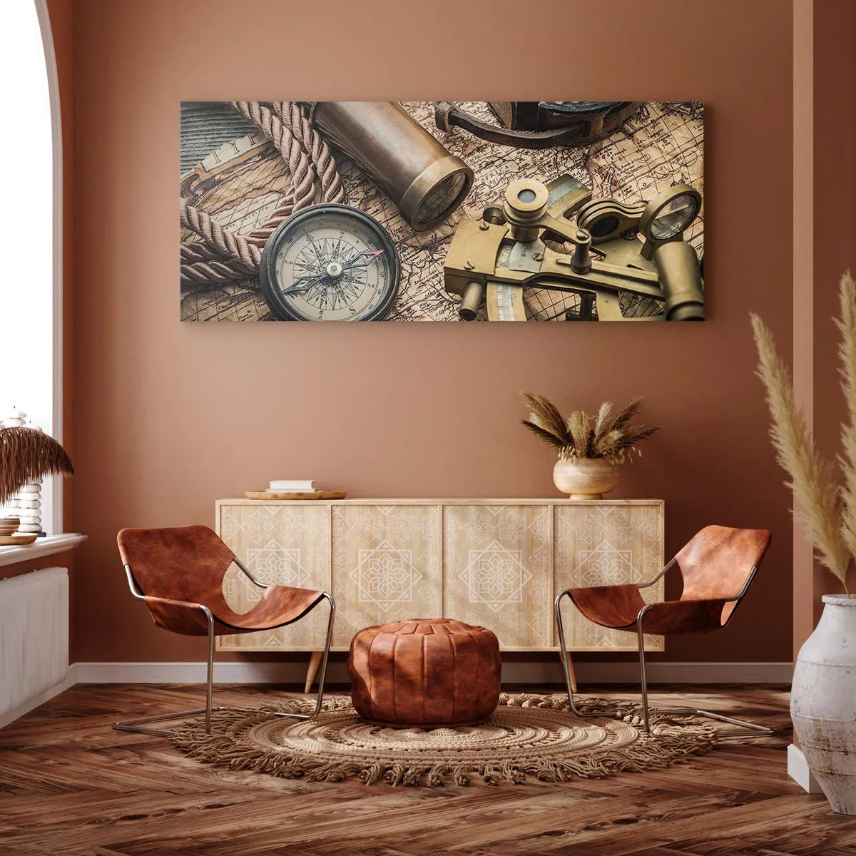Bild auf Leinwand - Leinwandbild - Setze Sie einen Kurs - 100x40 cm
