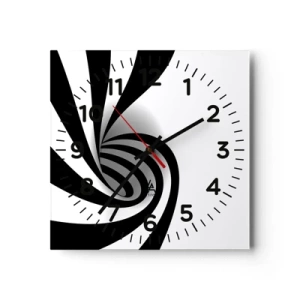 Wanduhr - Glasuhr - Und doch dreht es sich - 30x30 cm