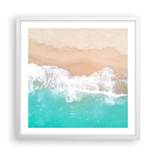 Poster in einem weißen Rahmen - Eine streichelnde Berührung - 50x50 cm