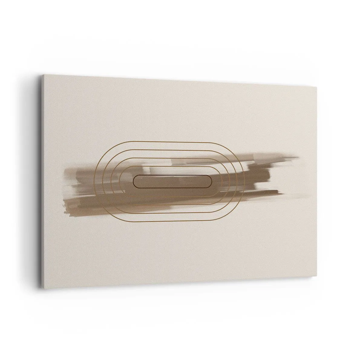 Bild auf Leinwand - Leinwandbild - Eine minimalistische Komposition in Beige- und Grautönen mit geometrischem Muster - 100x70cm - Ein Hauch von Grau - Moderne Wanddekoration für Wohnzimmer und Schlafzimmer ARTTOR