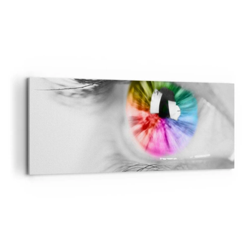 Bild auf Leinwand - Leinwandbild - Schau dir die Welt in Farbe an - 100x40 cm