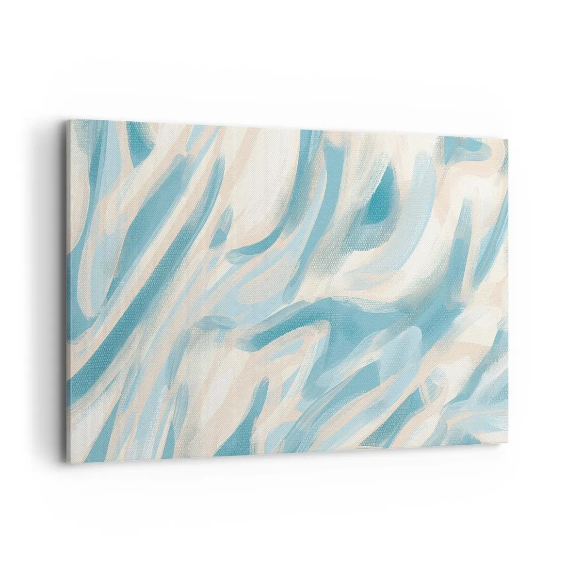 Bild auf Leinwand - Leinwandbild - Abstrakte blaue Streifen auf hellem Hintergrund - 120x80cm - Frühlingsbrisen - Moderne Wanddekoration für Wohnzimmer und Schlafzimmer ARTTOR