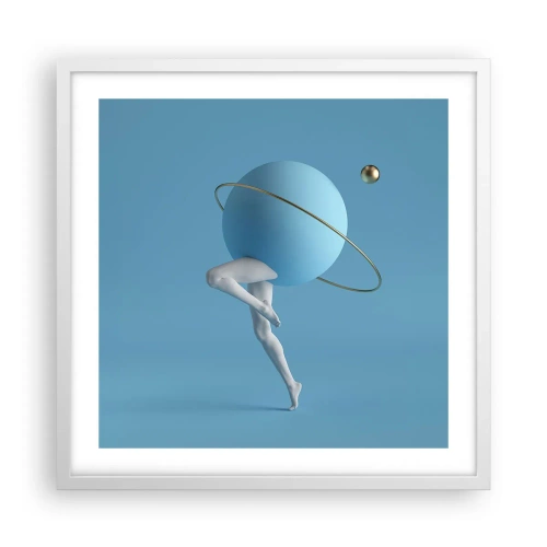 Poster in einem weißen Rahmen - Und die Planeten spielen verrückt - 50x50 cm