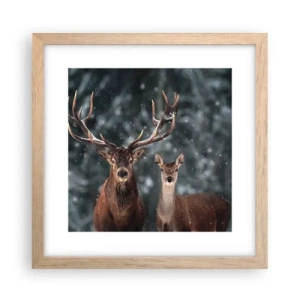 Poster in einem Rahmen aus heller Eiche - Herr des Waldes mit seiner Frau - 30x30 cm