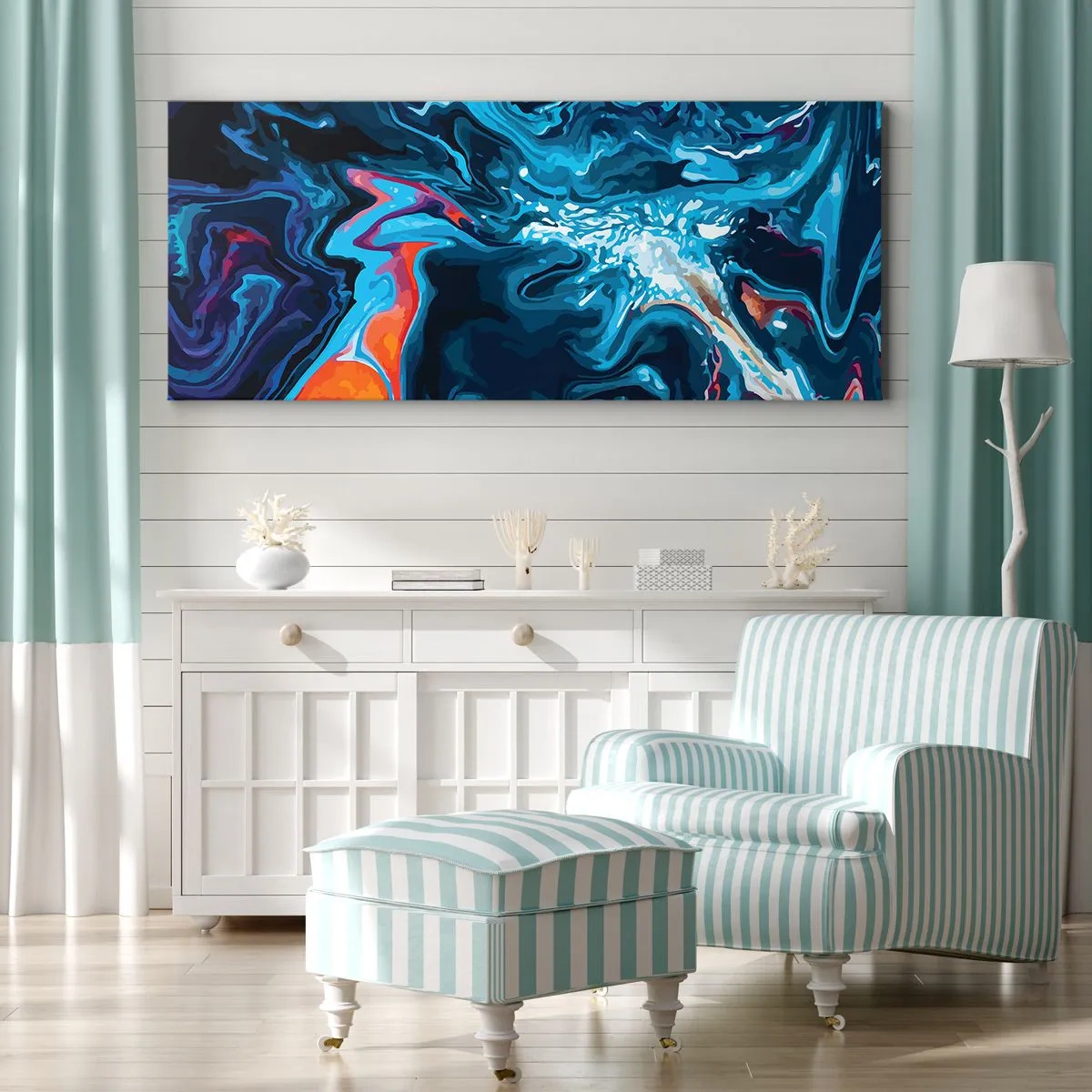 Bild auf Leinwand - Leinwandbild - Reise ins Zentrum des Himmels - 100x40 cm