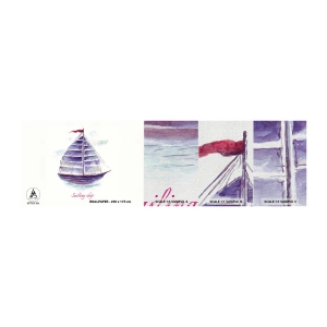 Fototapeten Muster Premium Canvas - Volle Segel und ruhiges Wasser - Segelboot, Strand, Meer - 100x30 cm