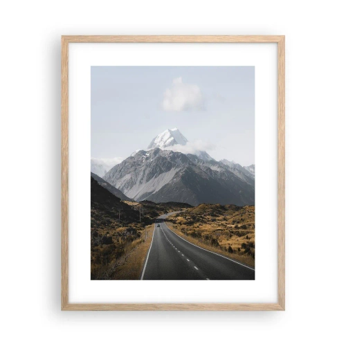 Poster in einem Rahmen aus heller Eiche - Der Weg ins Herz der Berge - 40x50 cm
