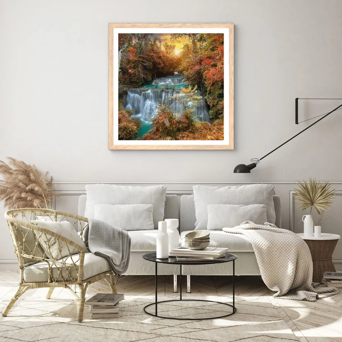 Poster in einem Rahmen aus heller Eiche - Versteckter Schatz des Waldes - 50x50 cm