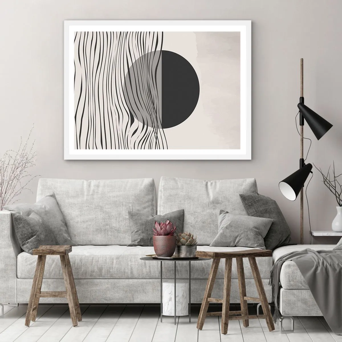 Poster in einem weißen Rahmen - Halbe Komposition - 70x50 cm