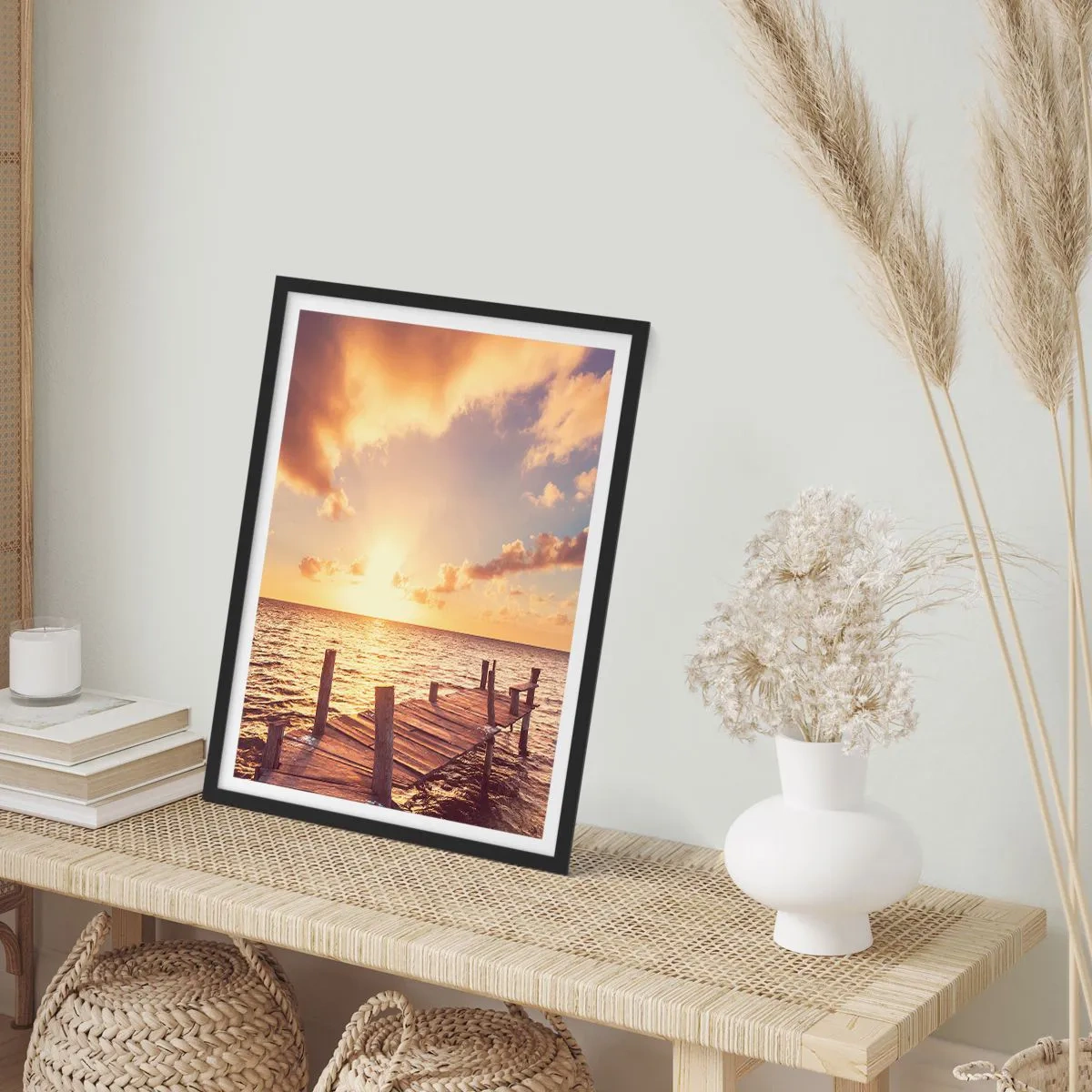 Poster in einem schwarzem Rahmen - Das goldene Land der Sanftmut - 40x50 cm