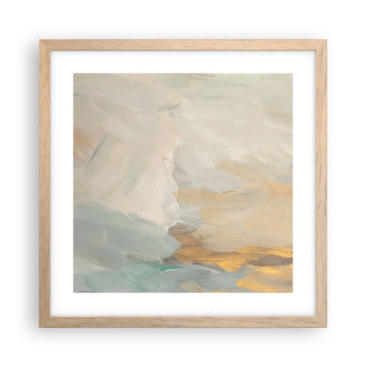 Poster in einem Rahmen aus heller Eiche - Abstraktion – das Land der Sanftheit - 40x40 cm