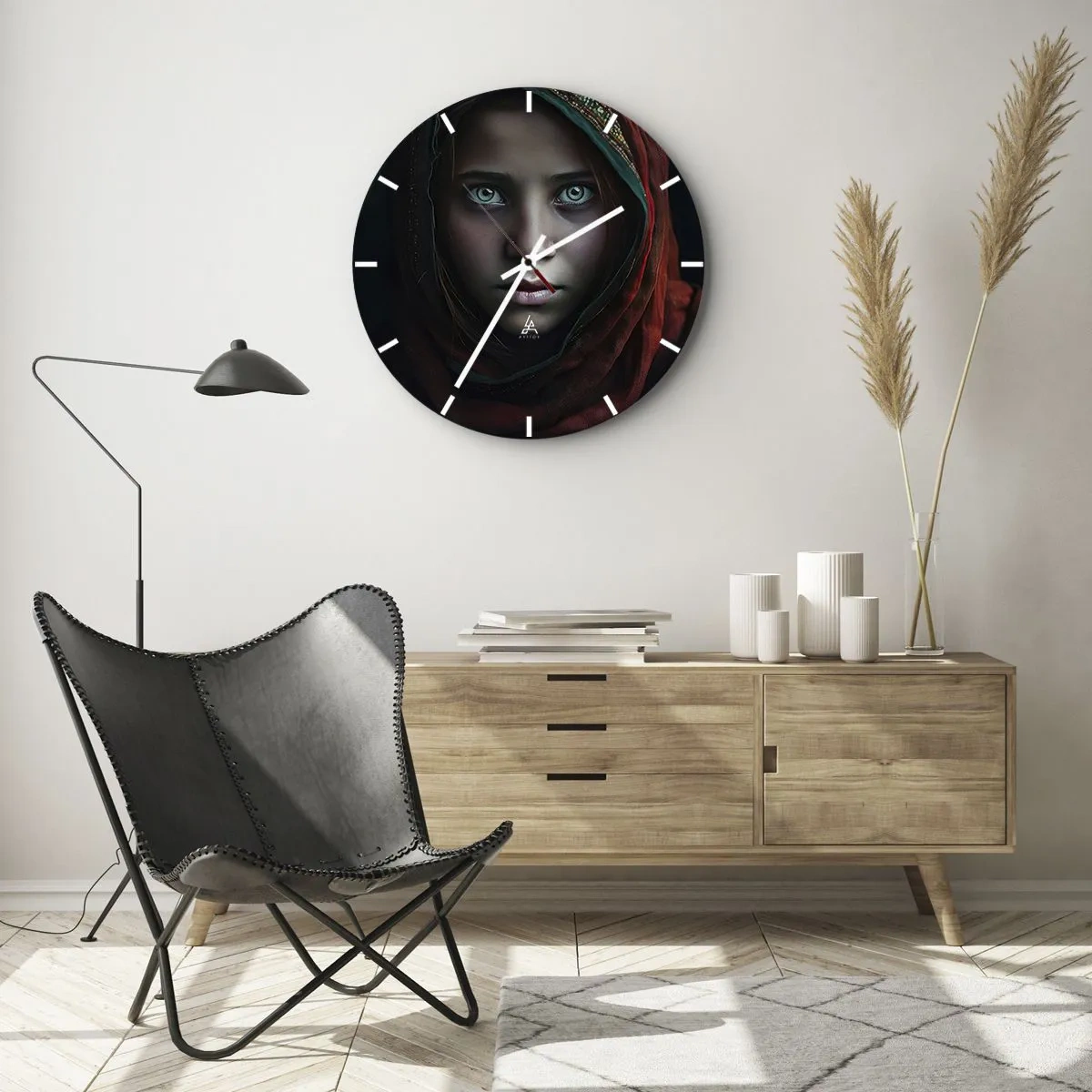 Wanduhr - Glasuhr - Prinzessin aus dem Osten - 40x40 cm