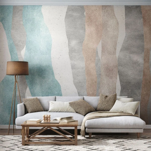 Fototapete Premium Canvas - Studie über Nähe - Pastell, Minimalistisch, Linien - 150x105 cm