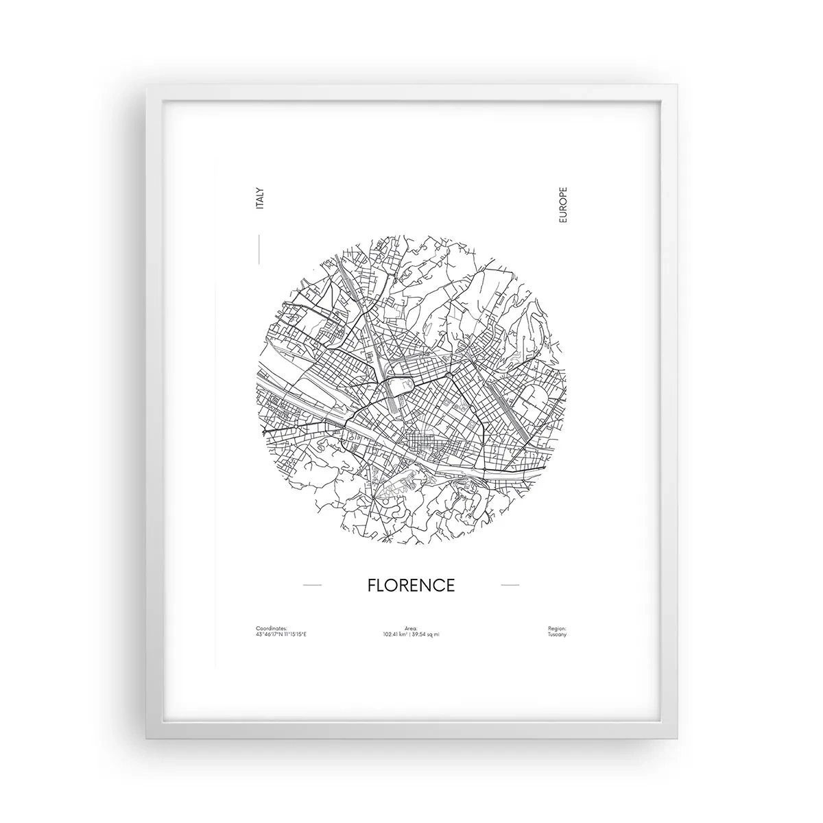 Poster in einem weißen Rahmen - Anatomie von Florenz - 40x50 cm
