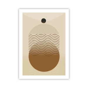 Poster - Ein minimalistisches Muster mit Wellen und geometrischen Formen - 50x70cm - Zur Entstehung geometrischer Figuren - Moderne Wanddekoration für Wohnzimmer und Schlafzimmer ARTTOR