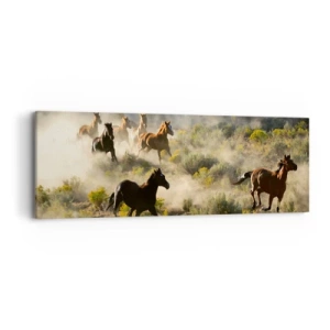 Bild auf Leinwand - Leinwandbild - Rivalität – Freiheit oder männliche Stärke? - 90x30 cm