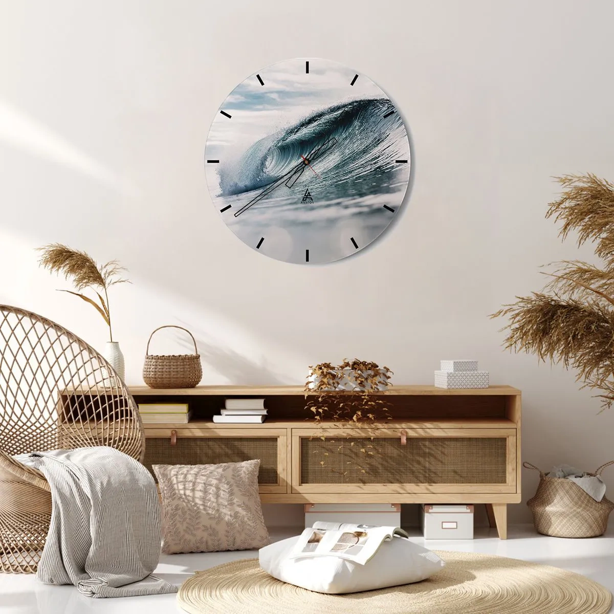 Wanduhr - Glasuhr - Wasserspitze - 30x30 cm