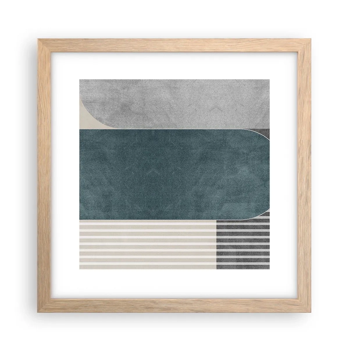 Poster in einem Rahmen aus heller Eiche - Komposition auf der Ebene - 30x30 cm