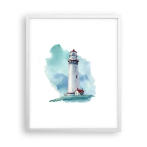 Poster in einem weißen Rahmen - Sanfte Schwester vom Blau - 40x50 cm