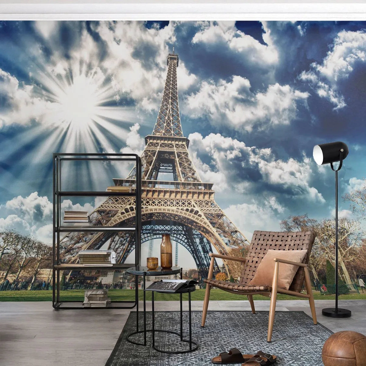 Fototapete Standard Eco - Die Einzige unter der Sonne - Eiffelturm, Paris, Die Architektur - 250x175 cm