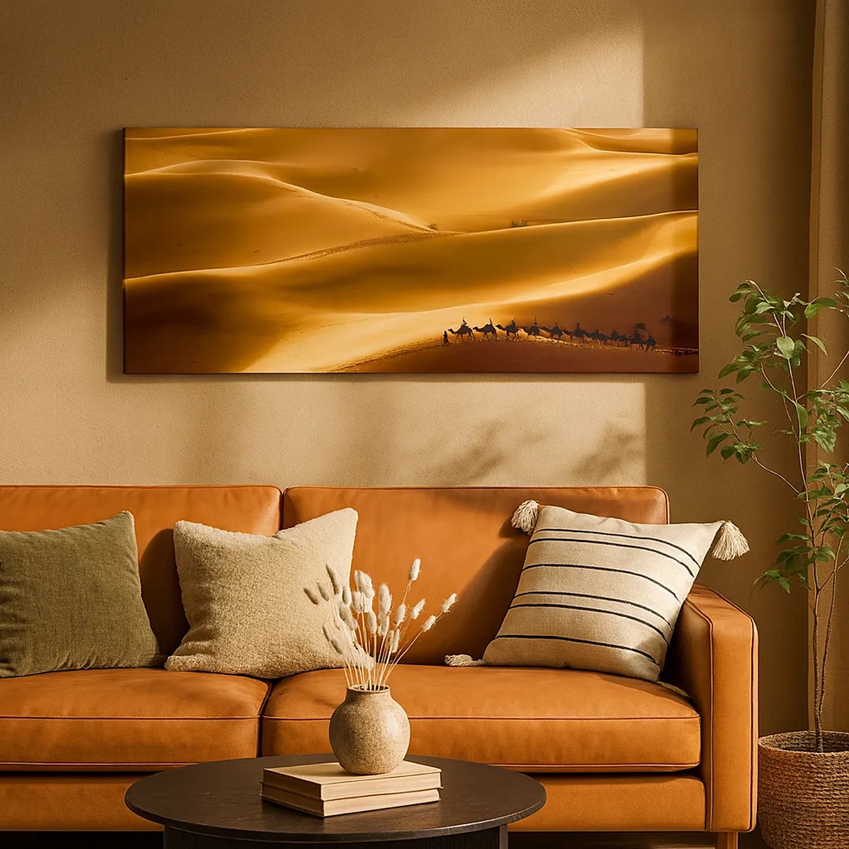 Bild auf Leinwand - Leinwandbild - Wohnwagen in den Wüstenwellen - 30x30 cm