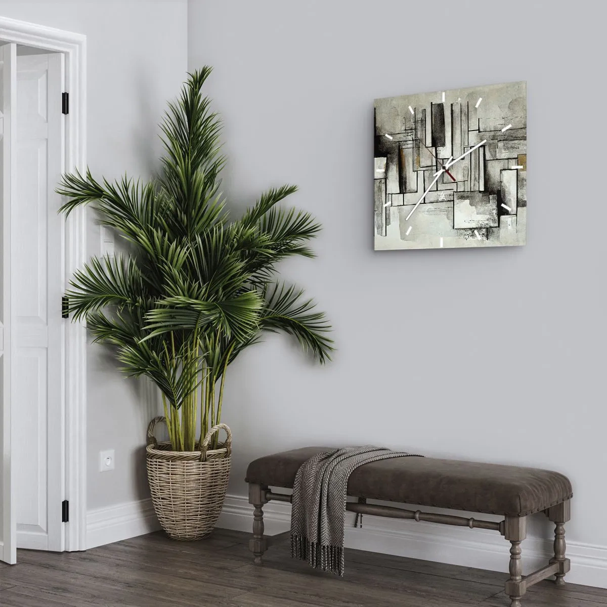 Wanduhr - Glasuhr - Kraft der Einfachheit - 30x30 cm