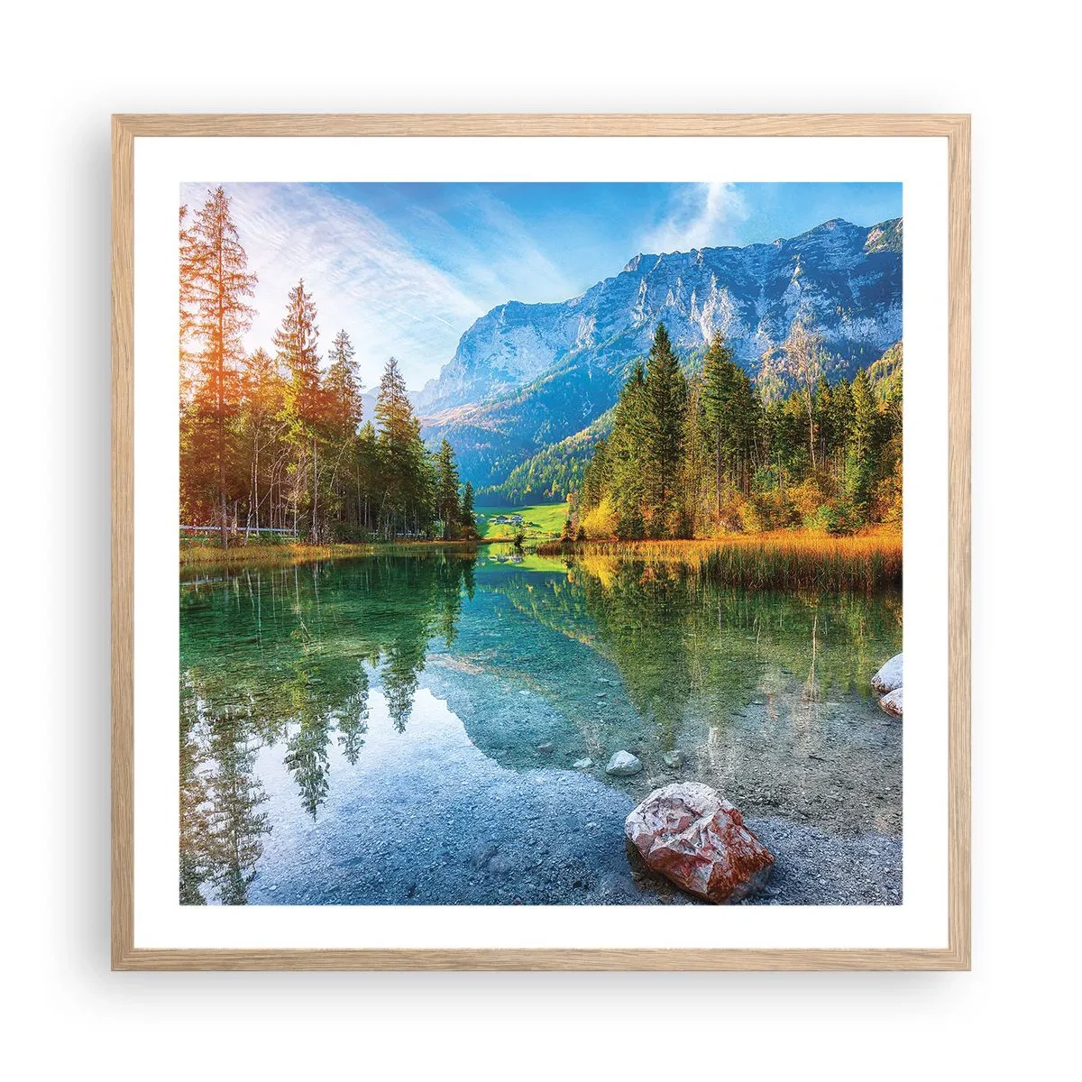 Poster in einem Rahmen aus heller Eiche - Die Sanftheit des Herbstes - 60x60 cm