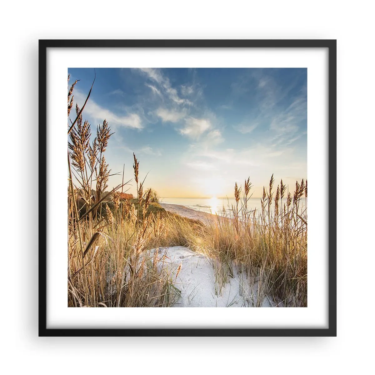 Poster in einem schwarzem Rahmen - Nordstrand - 50x50 cm