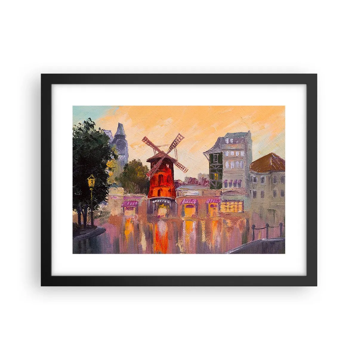 Poster in einem schwarzem Rahmen - Pariser Ikonen – Moulin Rouge - 40x30 cm
