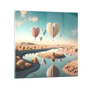 Glasbild - Bild auf glas - Dank Liebe steigt man auf - 50x50 cm