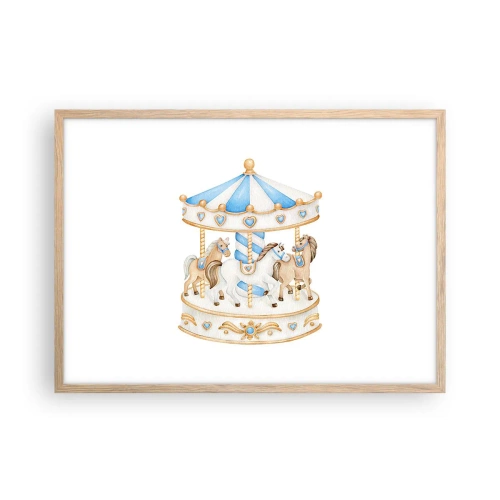 Poster in einem Rahmen aus heller Eiche - Süße Kindheit - 70x50 cm