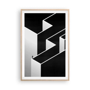 Poster in einem Rahmen aus heller Eiche - Einsamkeit an der Spitze - 61x91 cm