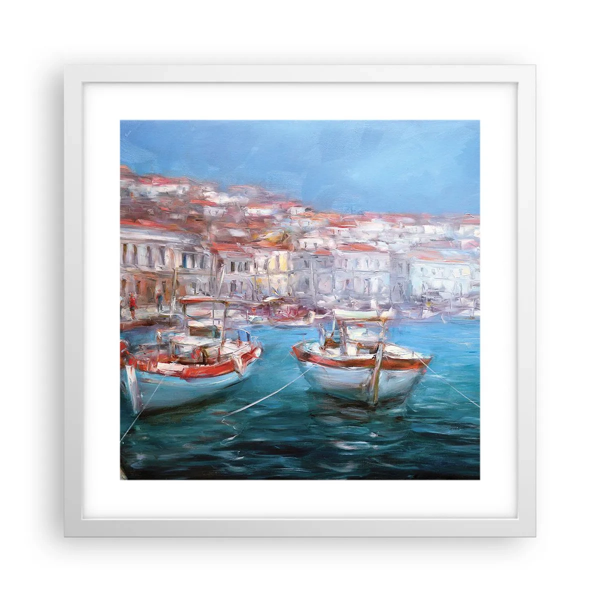 Poster in einem weißen Rahmen - Italienische Bucht - 40x40 cm