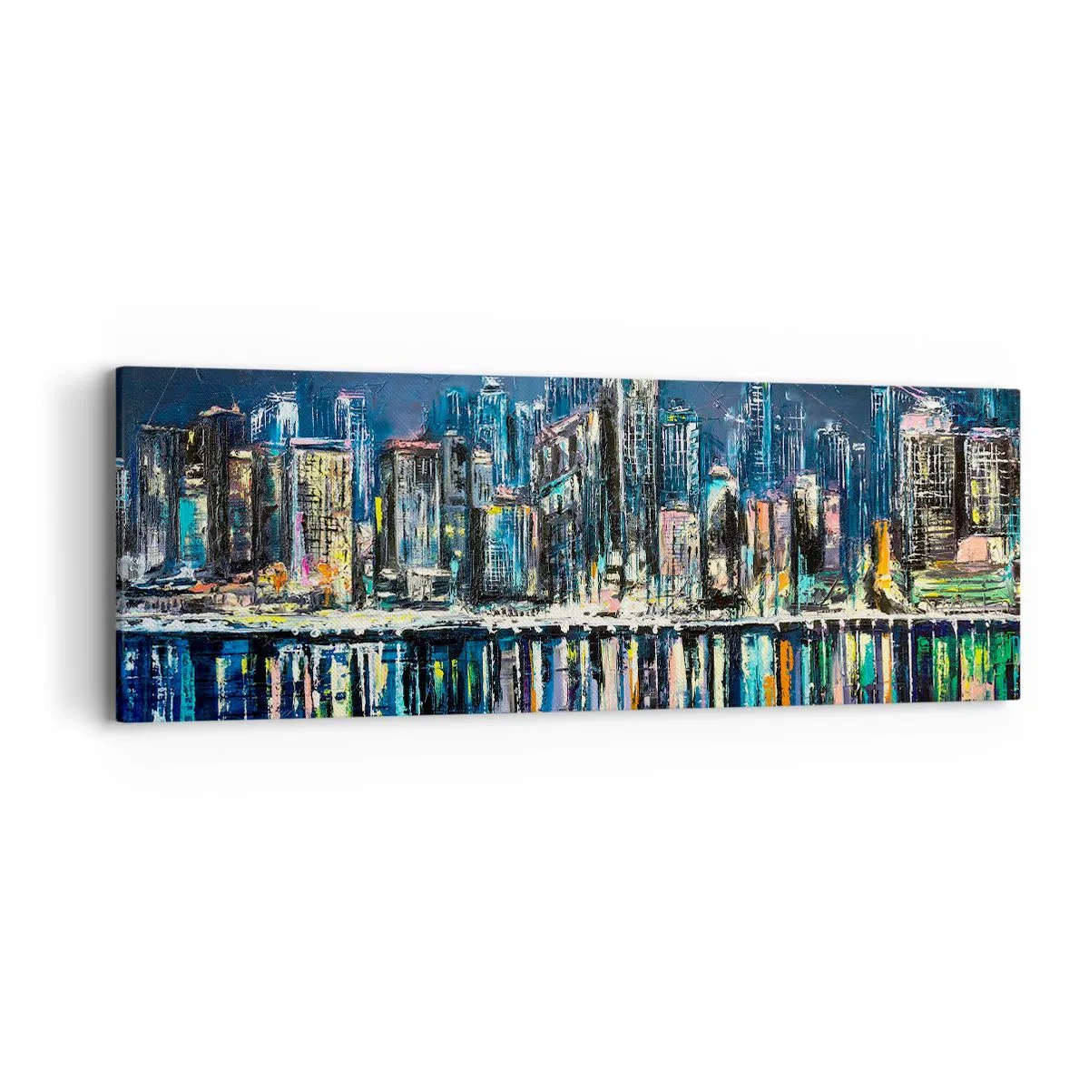 Bild auf Leinwand - Leinwandbild - Kaskade von Lichtern - 90x30 cm