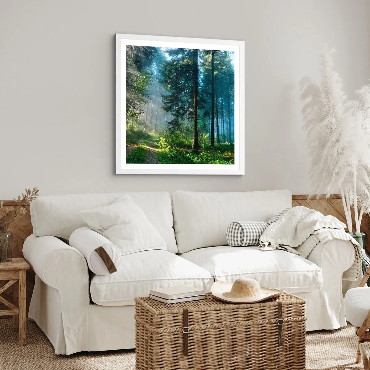 Poster in einem weißen Rahmen - Strahlend am Morgen - 50x50 cm
