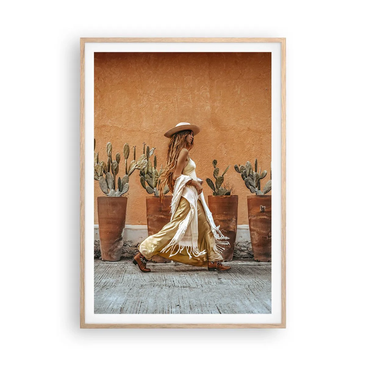 Poster in einem Rahmen aus heller Eiche - Hippie-Stil - 70x100 cm