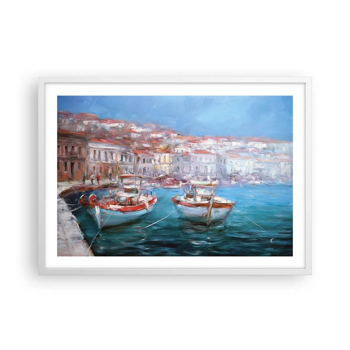 Poster in einem weißen Rahmen - Italienische Bucht - 70x50 cm