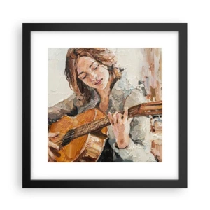 Poster in einem schwarzem Rahmen - Konzert für Gitarre und Mädchenherz - 30x30 cm