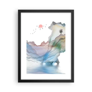 Poster in einem schwarzem Rahmen - Zu den Kristallbergen - 30x40 cm