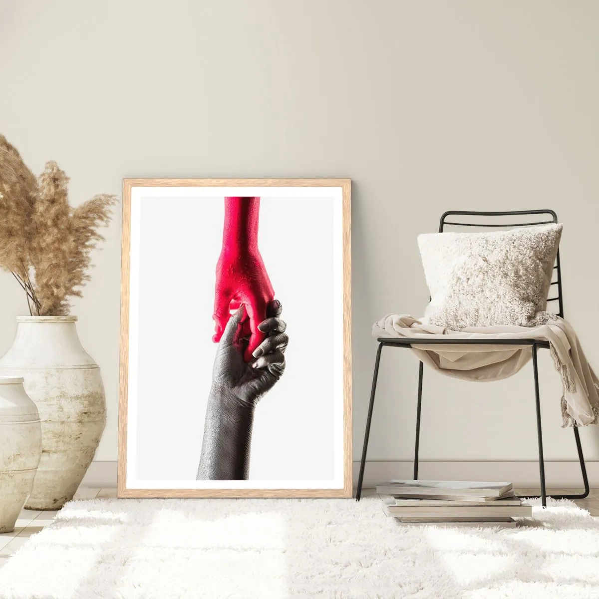 Poster in einem Rahmen aus heller Eiche - Gemeinsam, obwohl anders - 50x70 cm