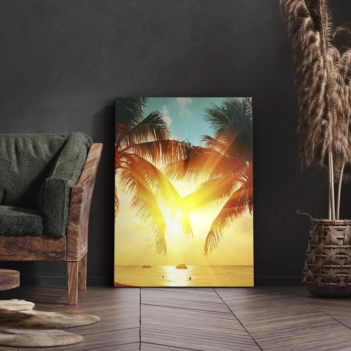 Bild auf Leinwand - Leinwandbild - Exotisches Paar - 55x100 cm