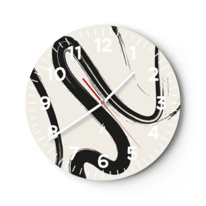 Wanduhr - Glasuhr - Schwarz-Weiß-Laune - 30x30 cm