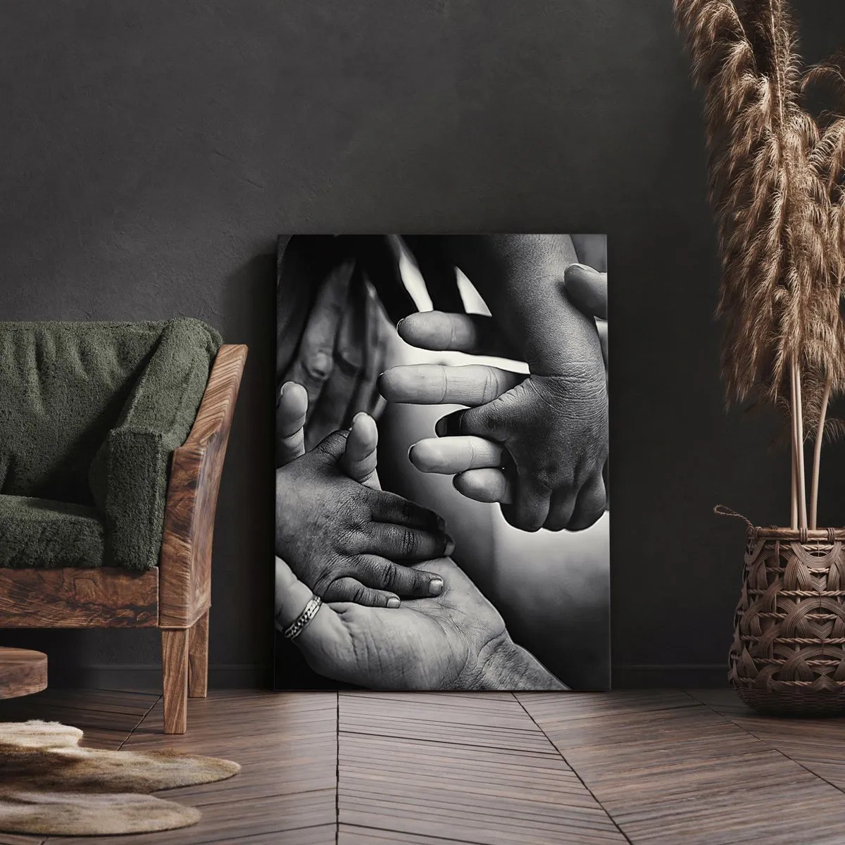 Bild auf Leinwand - Leinwandbild - Mensch sein - 45x80 cm